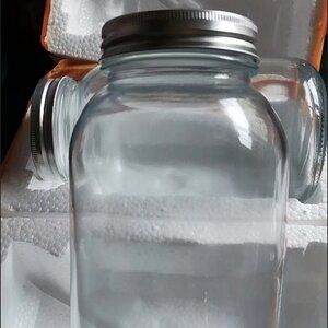 32oz Airtight Glass Jar with Silver Lid, Kitchen Pantry Organizer